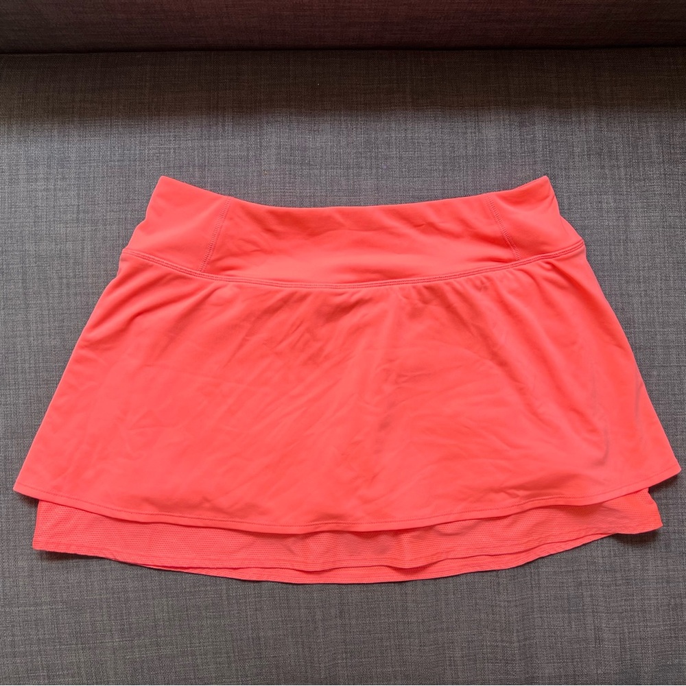 Athleta Peach/Coral Mini Skort with Built-in Shorts